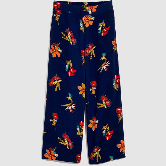 Madewell Floral Wide Leg Pants - Navy - Picture 2 of 2